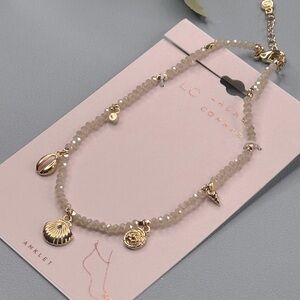 Kohl's Gold Charm Beaded Anklet Elegant Design